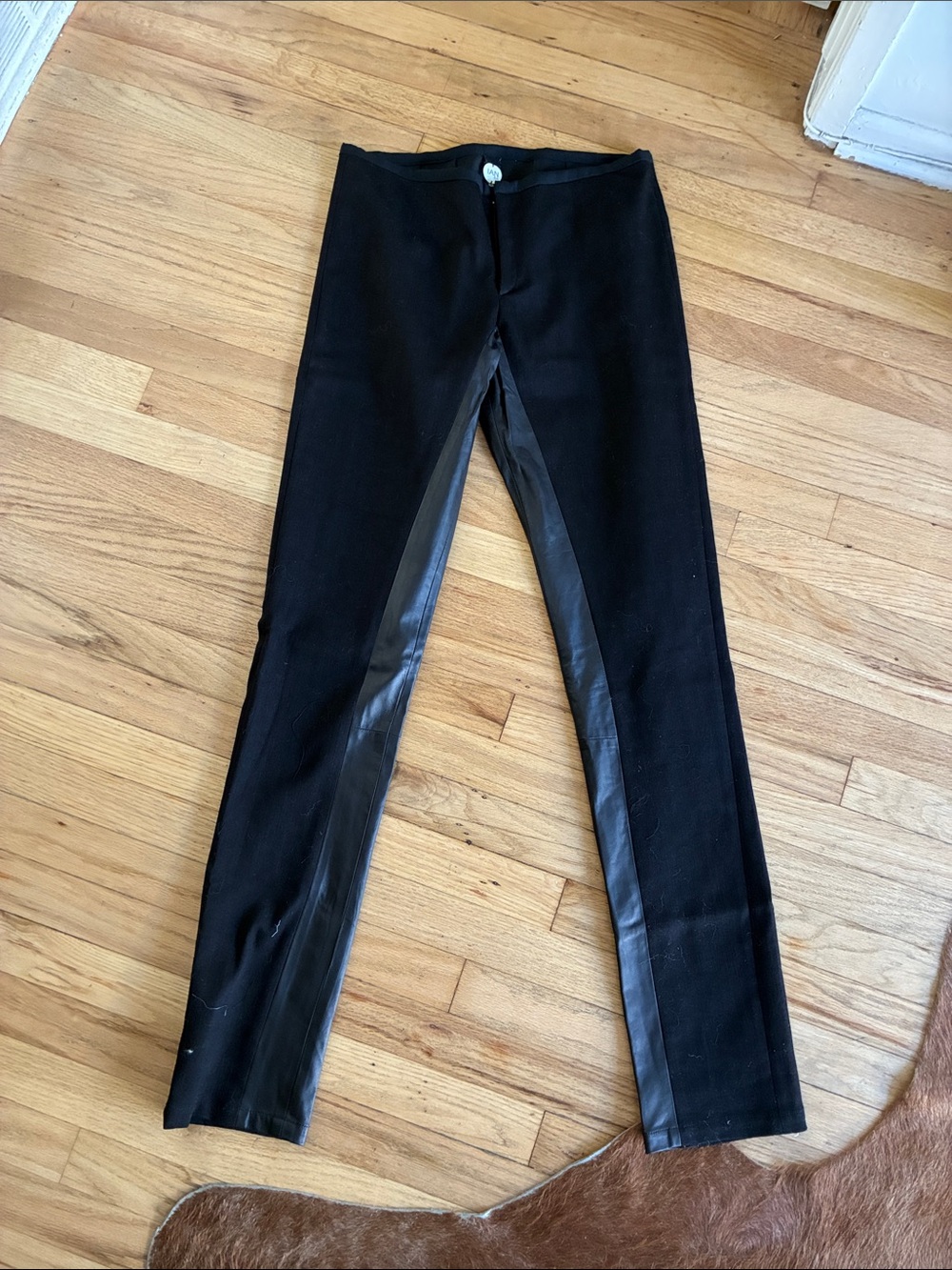 Rozae Nichols Black Women's Leather Trim pants size 6